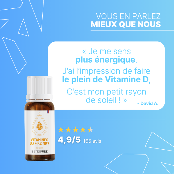 Vitamine D3 K2 | MK7 naturelle en gouttes pour l'immunit