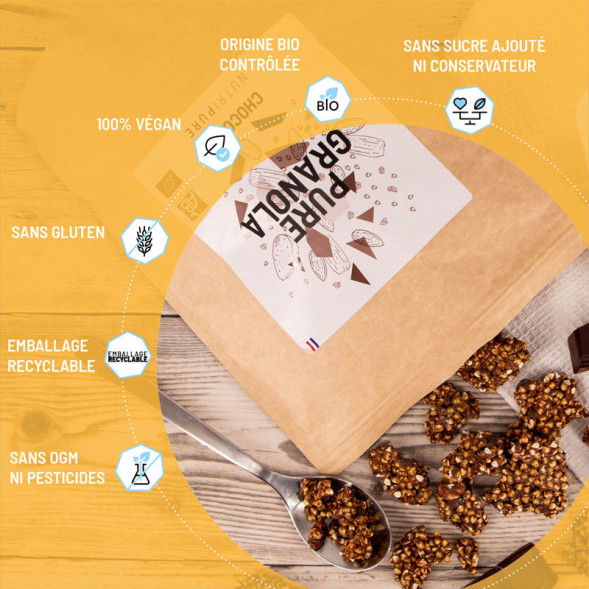 Pure Granola Bio protéiné petitdéjeuner sain avec graines de sarrasin