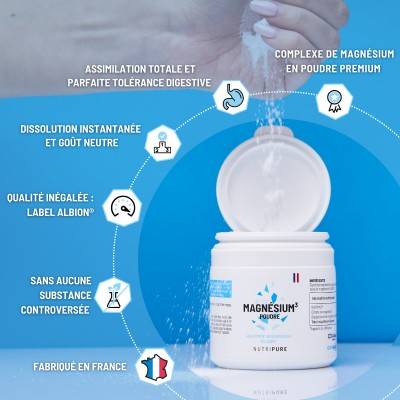 Magnésium En Poudre 300g - Citrate De Magnésium, Réduction De La Fatigue